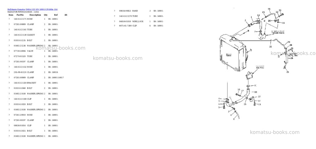 Komatsu d60a-11d s/n 50001-up Parts catalog cover Page 2 Komatsu d60a-11d s/n 50001-up Parts catalog cover Page 2