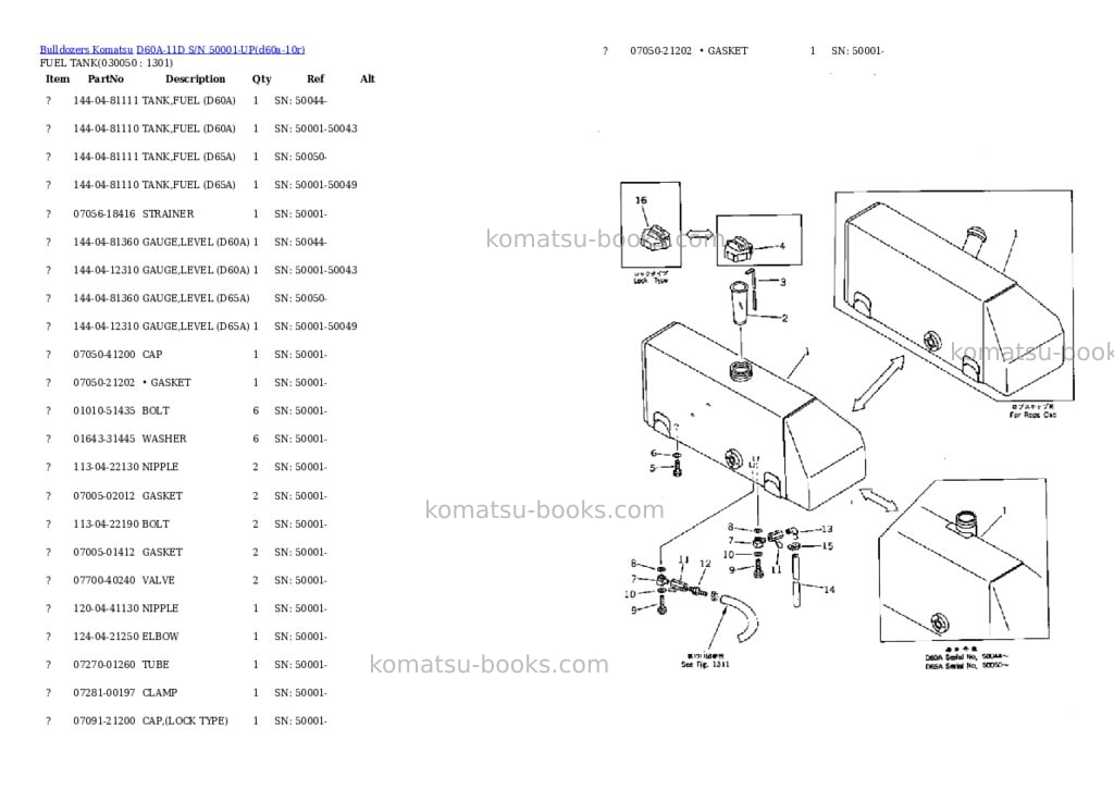 Komatsu d60a-11d s/n 50001-up Parts catalog cover Page 4 Komatsu d60a-11d s/n 50001-up Parts catalog cover Page 4