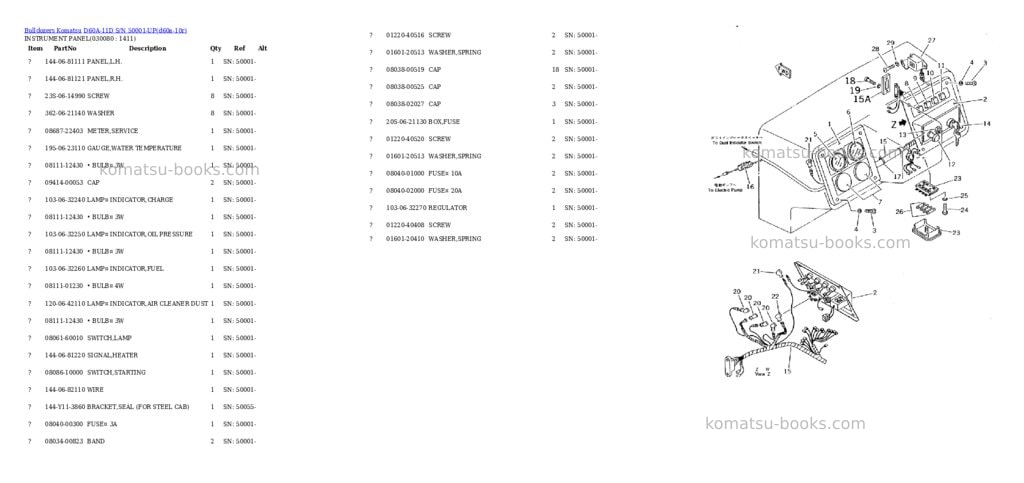 Komatsu d60a-11d s/n 50001-up Parts catalog cover Page 7 Komatsu d60a-11d s/n 50001-up Parts catalog cover Page 7