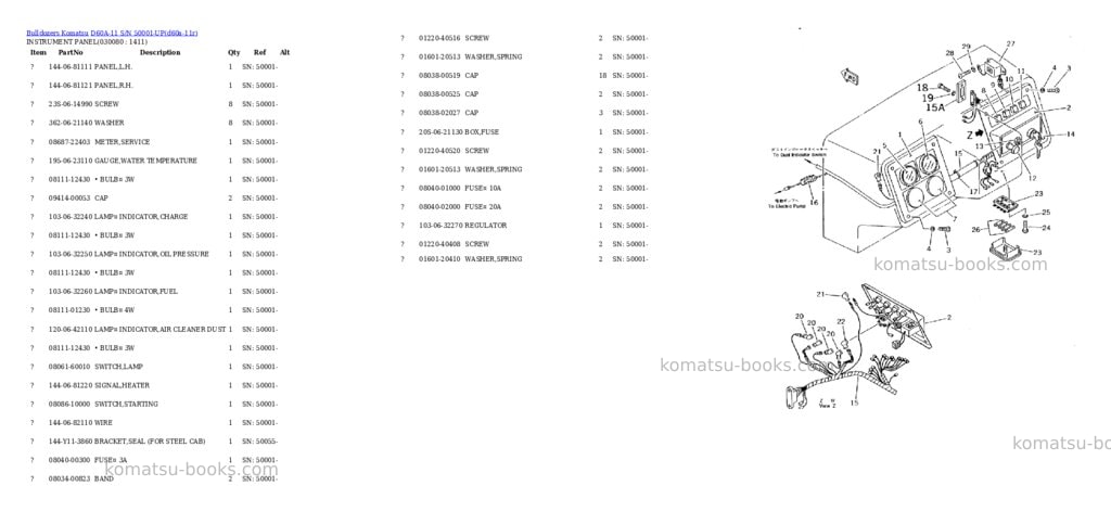 Komatsu d60a-11 s/n 50001-up Parts catalog cover Page 7