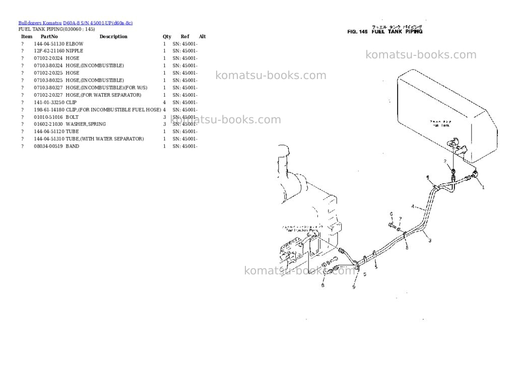 Komatsu D60A-8 S/N 45001-UP Parts catalog cover Page 5
