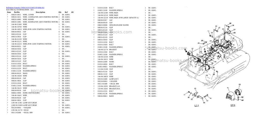 Komatsu D60A-8 S/N 45001-UP Parts catalog cover Page 8