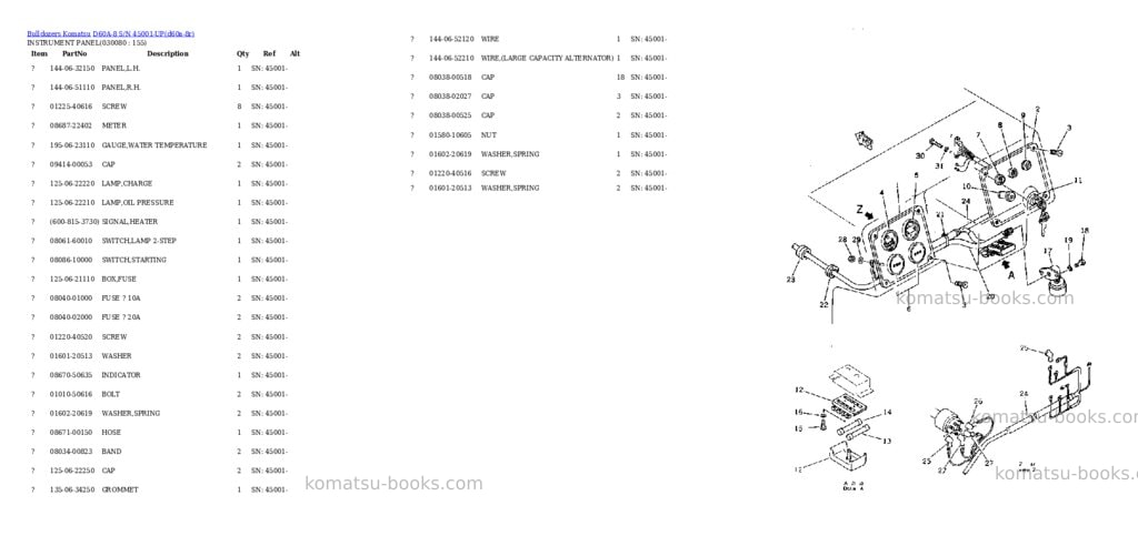 Komatsu d60a-8 s/n 45001-up Parts catalog cover Page 7