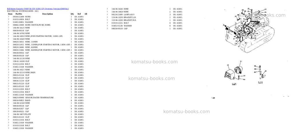 Komatsu d60f-8a s/n 45001-up overseas version Parts catalog cover Page 8