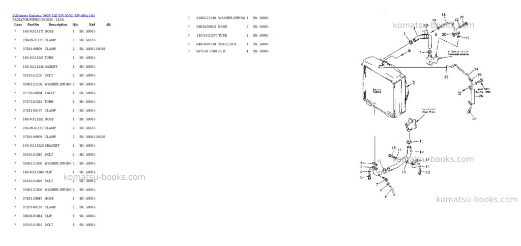 Komatsu d60p-11d s/n 50001-up Parts catalog cover Page 2 Komatsu d60p-11d s/n 50001-up Parts catalog cover Page 2