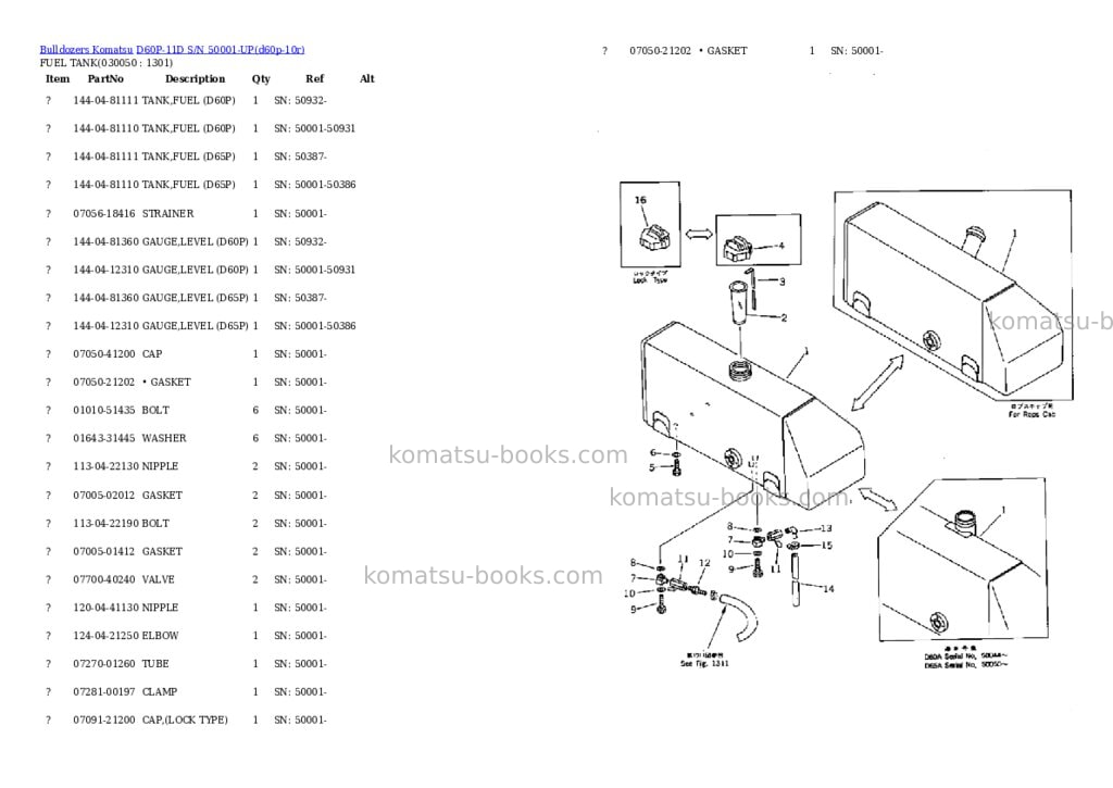 Komatsu d60p-11d s/n 50001-up Parts catalog cover Page 4 Komatsu d60p-11d s/n 50001-up Parts catalog cover Page 4