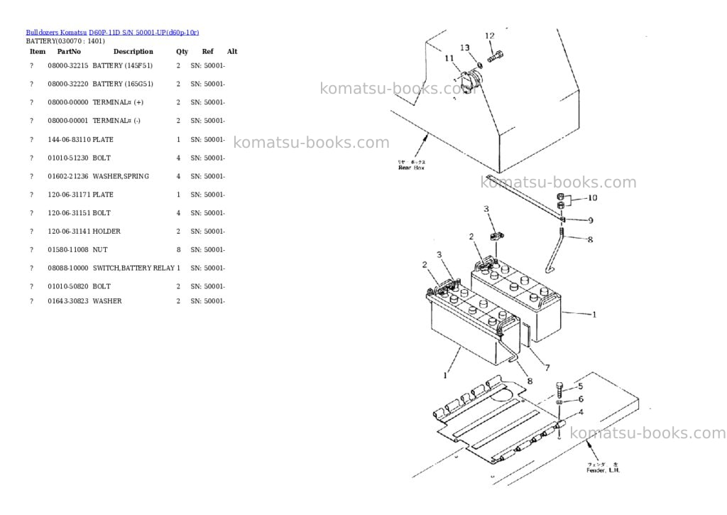 Komatsu d60p-11d s/n 50001-up Parts catalog cover Page 6 Komatsu d60p-11d s/n 50001-up Parts catalog cover Page 6