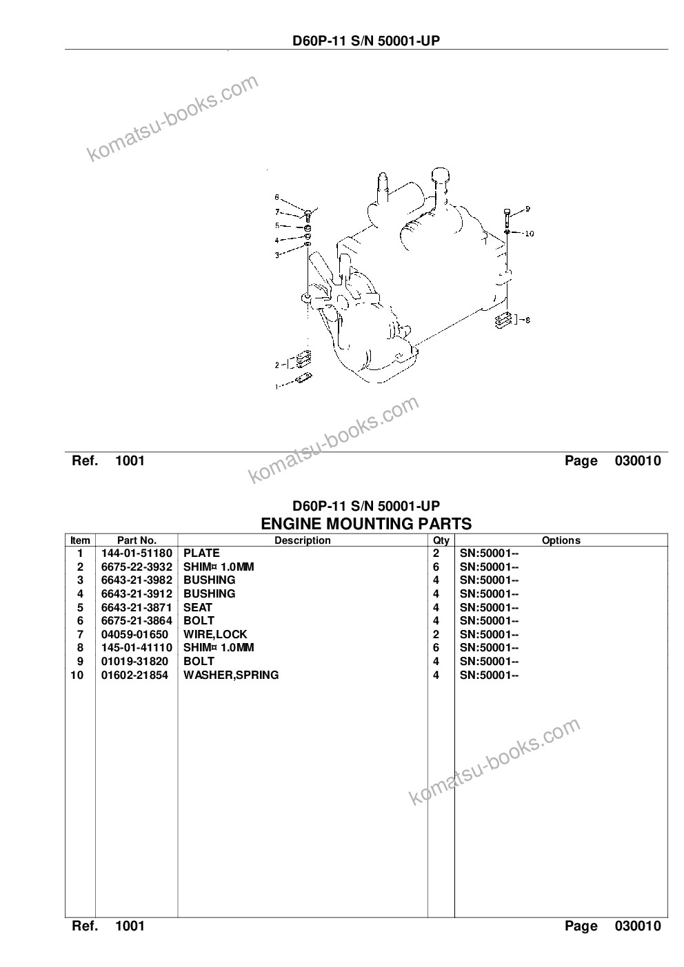 Komatsu d60p-11 s/n 50001-up Parts catalog cover Page 3 Komatsu d60p-11 s/n 50001-up Parts catalog cover Page 3