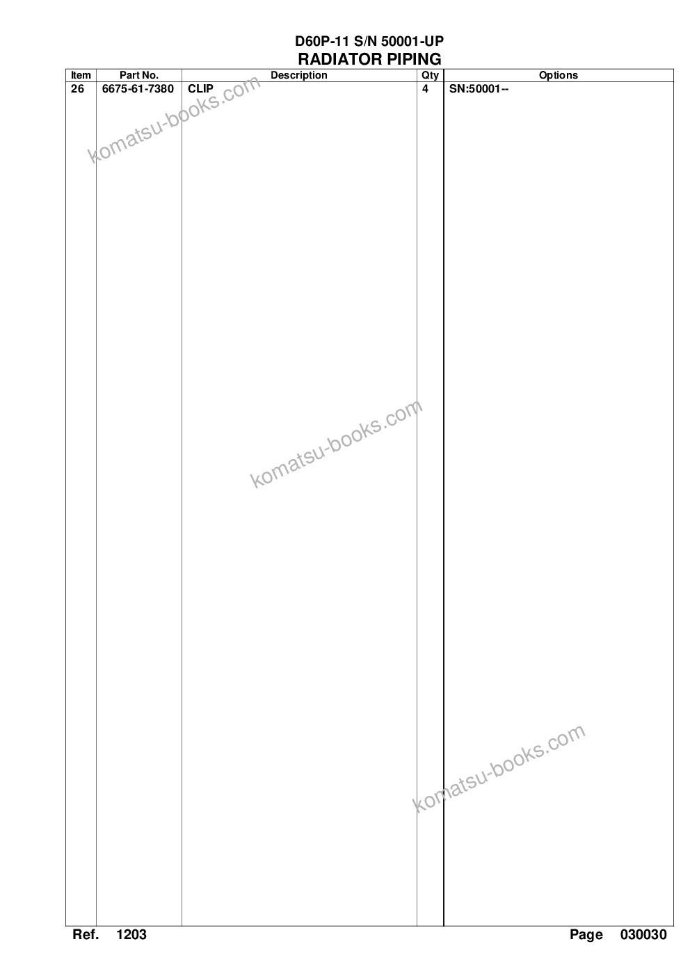 Komatsu d60p-11 s/n 50001-up Parts catalog cover Page 6 Komatsu d60p-11 s/n 50001-up Parts catalog cover Page 6