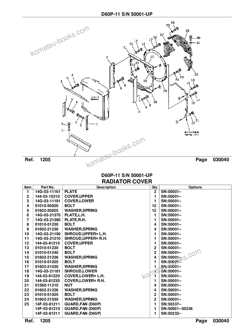 Komatsu d60p-11 s/n 50001-up Parts catalog cover Page 7 Komatsu d60p-11 s/n 50001-up Parts catalog cover Page 7