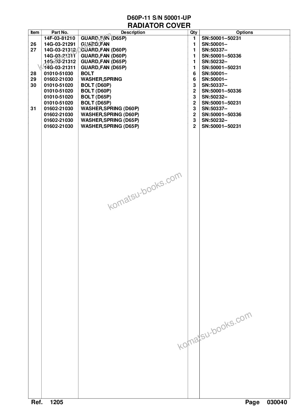 Komatsu d60p-11 s/n 50001-up Parts catalog cover Page 8 Komatsu d60p-11 s/n 50001-up Parts catalog cover Page 8
