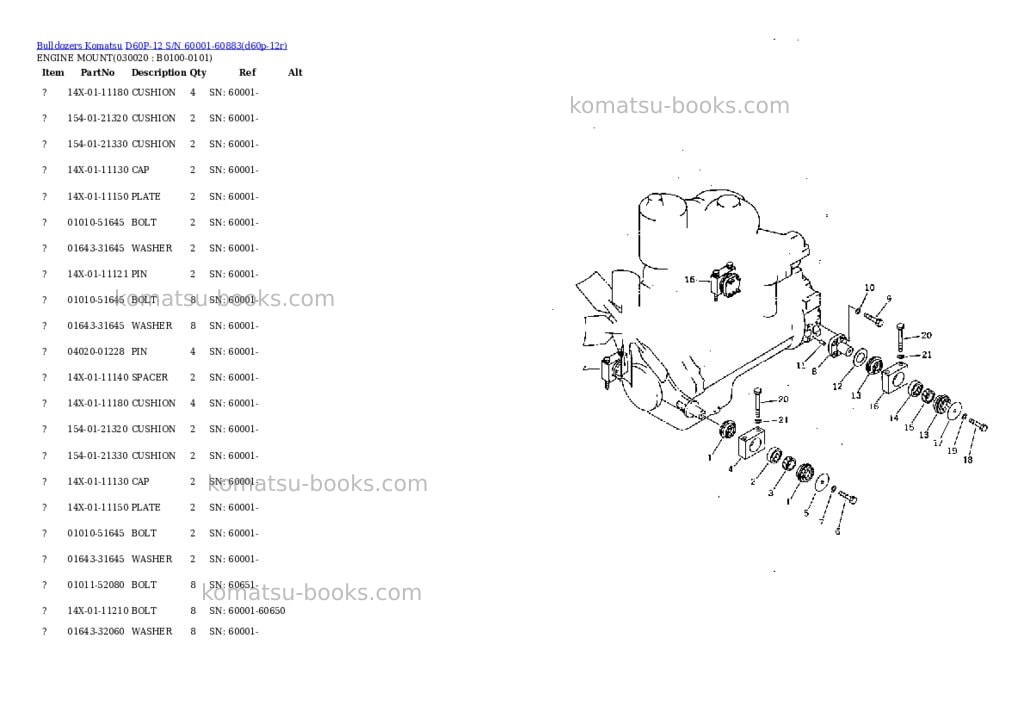 Komatsu d60p-12 s/n 60001-60883 Parts catalog cover Komatsu d60p-12 s/n 60001-60883 Parts catalog cover