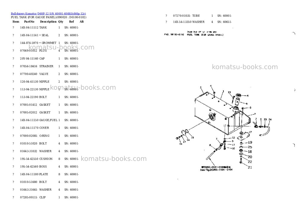 Komatsu d60p-12 s/n 60001-60883 Parts catalog cover Page 10 Komatsu d60p-12 s/n 60001-60883 Parts catalog cover Page 10