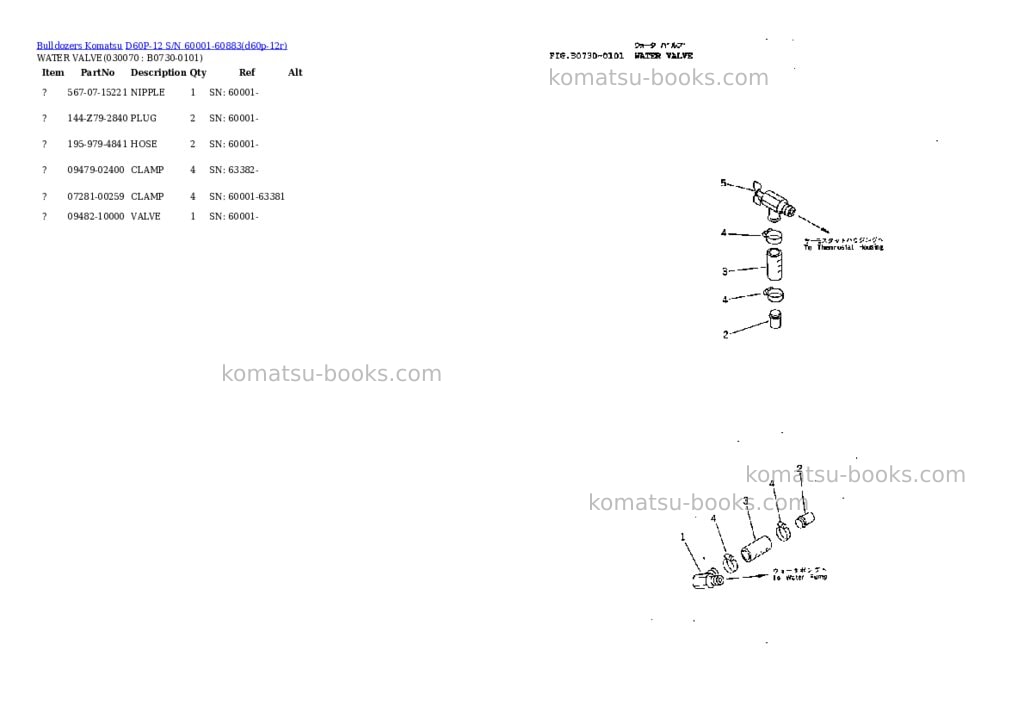 Komatsu d60p-12 s/n 60001-60883 Parts catalog cover Page 6 Komatsu d60p-12 s/n 60001-60883 Parts catalog cover Page 6