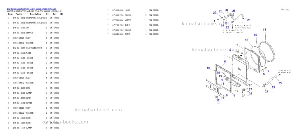 Komatsu d60p-12 s/n 60001-60883 Parts catalog cover Page 7 Komatsu d60p-12 s/n 60001-60883 Parts catalog cover Page 7