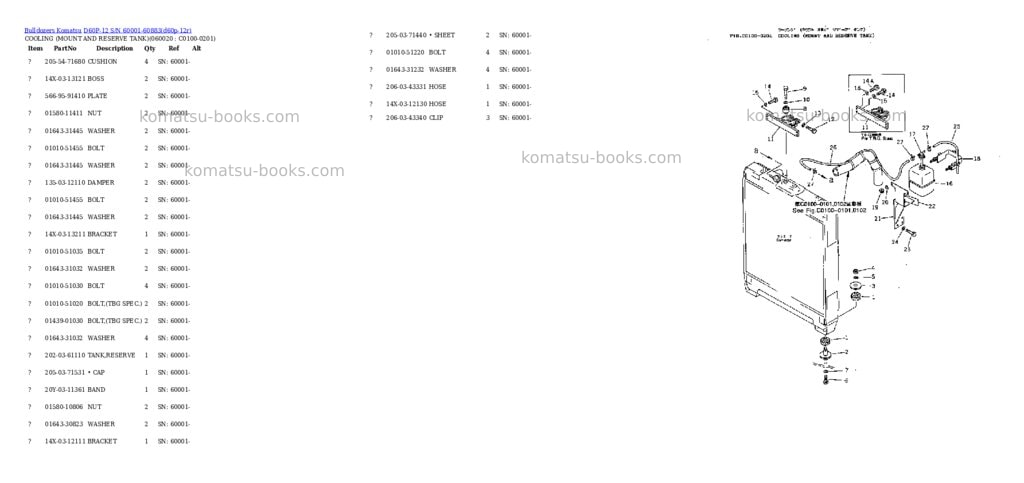 Komatsu d60p-12 s/n 60001-60883 Parts catalog cover Page 8 Komatsu d60p-12 s/n 60001-60883 Parts catalog cover Page 8