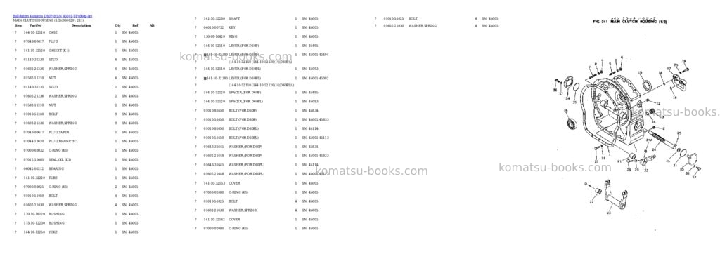 Komatsu D60P-8 S/N 45001-UP Parts catalog cover Page 10