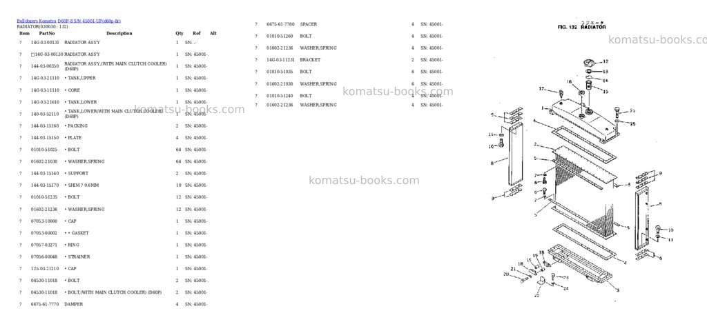 Komatsu D60P-8 S/N 45001-UP Parts catalog cover Page 2