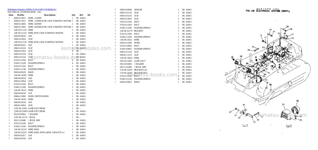 Komatsu d60pl-8 s/n 45001-up Parts catalog cover Page 8