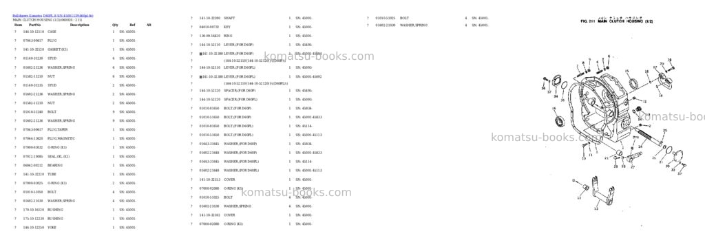 Komatsu D60PL-8 S/N 45001-UP Parts catalog cover Page 10 Komatsu D60PL-8 S/N 45001-UP Parts catalog cover Page 10