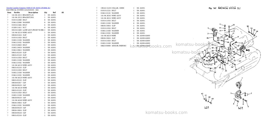 Komatsu d60s-8 s/n 45001-up Parts catalog cover Page 9