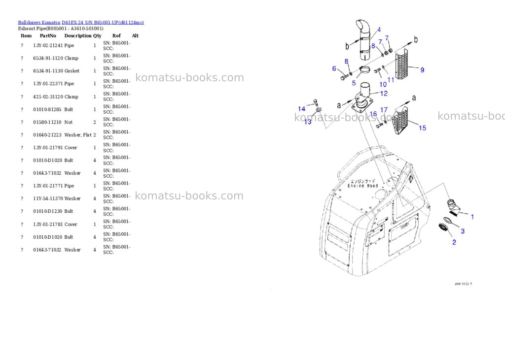 Komatsu D61EX-24 S/N B65001-UP Parts catalog cover Page 6