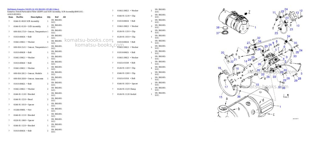 Komatsu D61EX-24 S/N B65001-UP Parts catalog cover Page 8