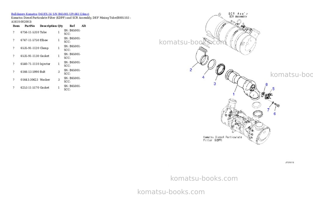 Komatsu D61EX-24 S/N B65001-UP Parts catalog cover Page 9