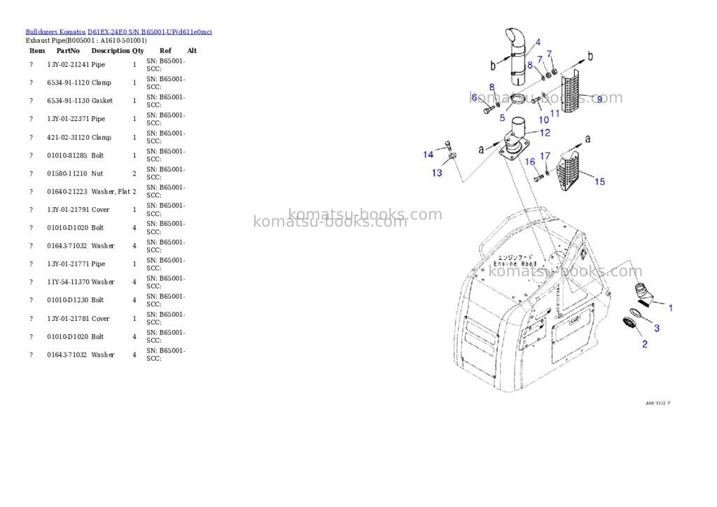 Komatsu D61EX-24E0 S/N B65001-UP Parts catalog cover Page 5