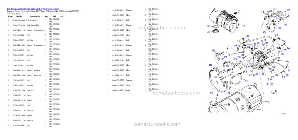 Komatsu D61EX-24E0 S/N B65001-UP Parts catalog cover Page 7