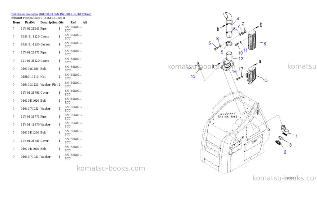 Komatsu D61EXI-24 S/N B65001-UP Parts catalog cover Page 6
