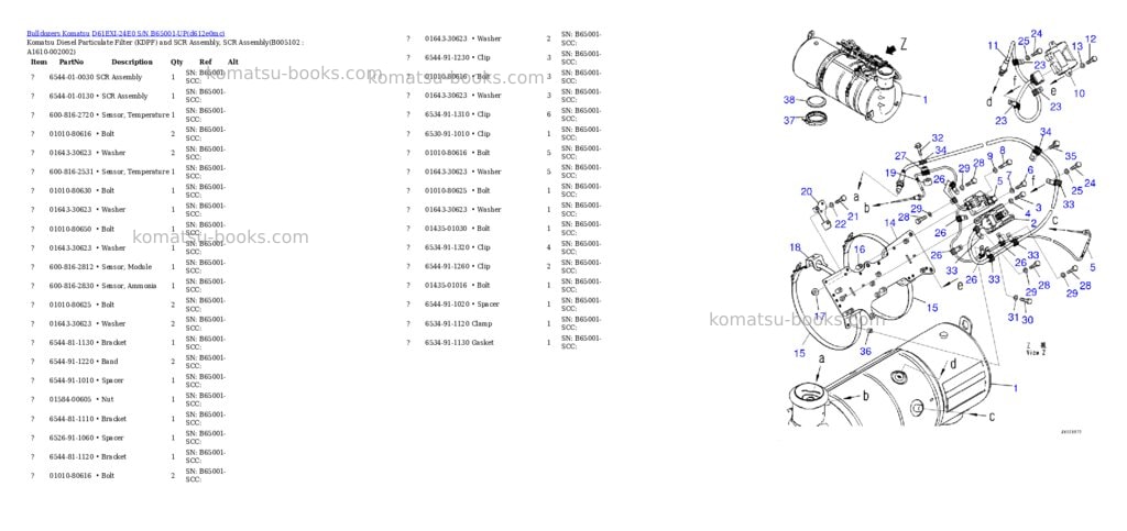 Komatsu D61EXI-24E0 S/N B65001-UP Parts catalog cover Page 7