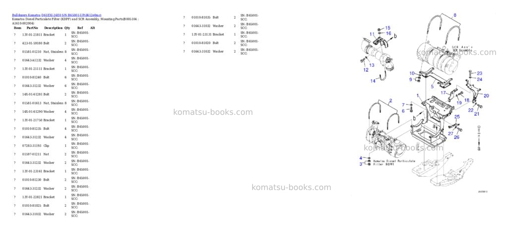 Komatsu D61EXI-24E0 S/N B65001-UP Parts catalog cover Page 9