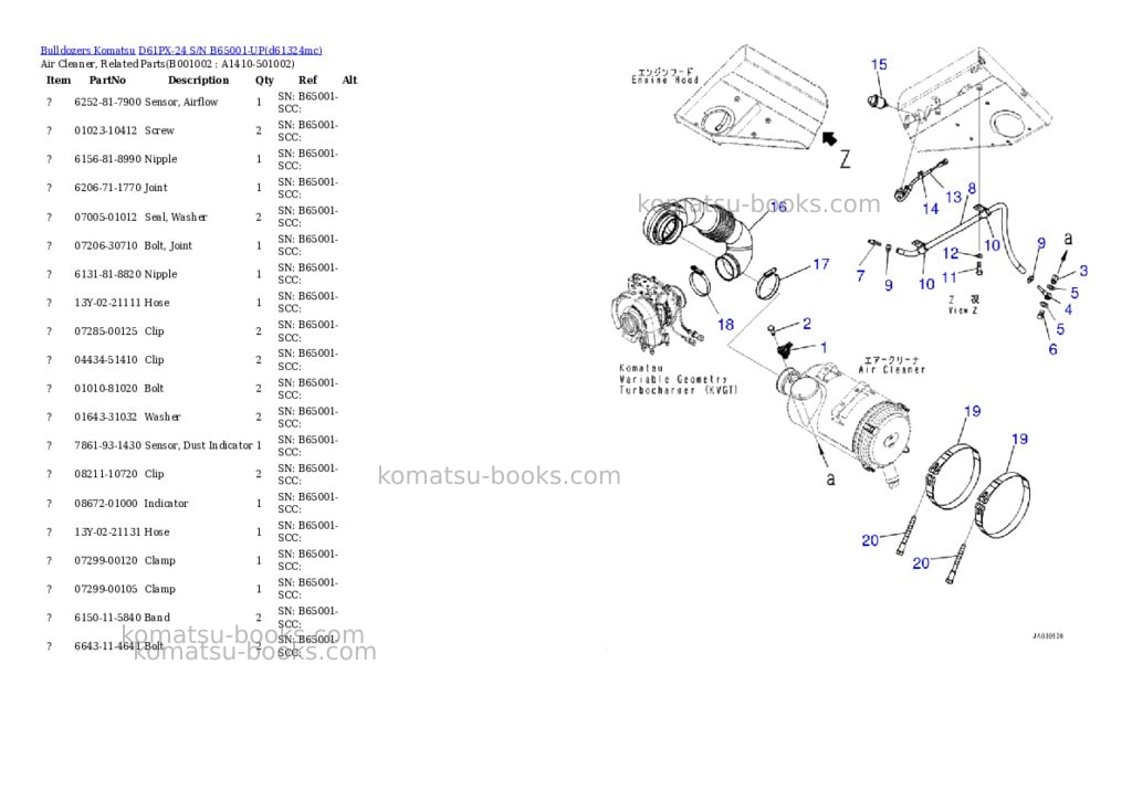 Komatsu D61PX-24 S/N B65001-UP Parts catalog cover Page 2