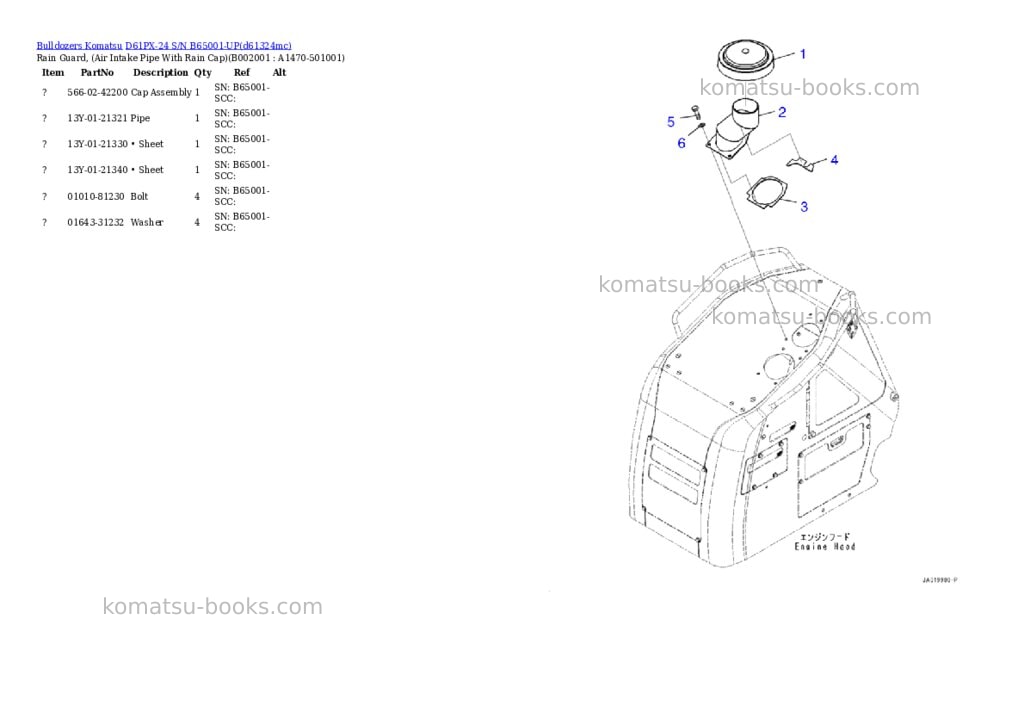Komatsu D61PX-24 S/N B65001-UP Parts catalog cover Page 3