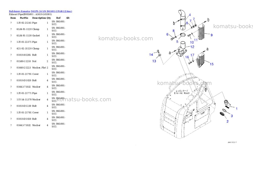 Komatsu D61PX-24 S/N B65001-UP Parts catalog cover Page 6