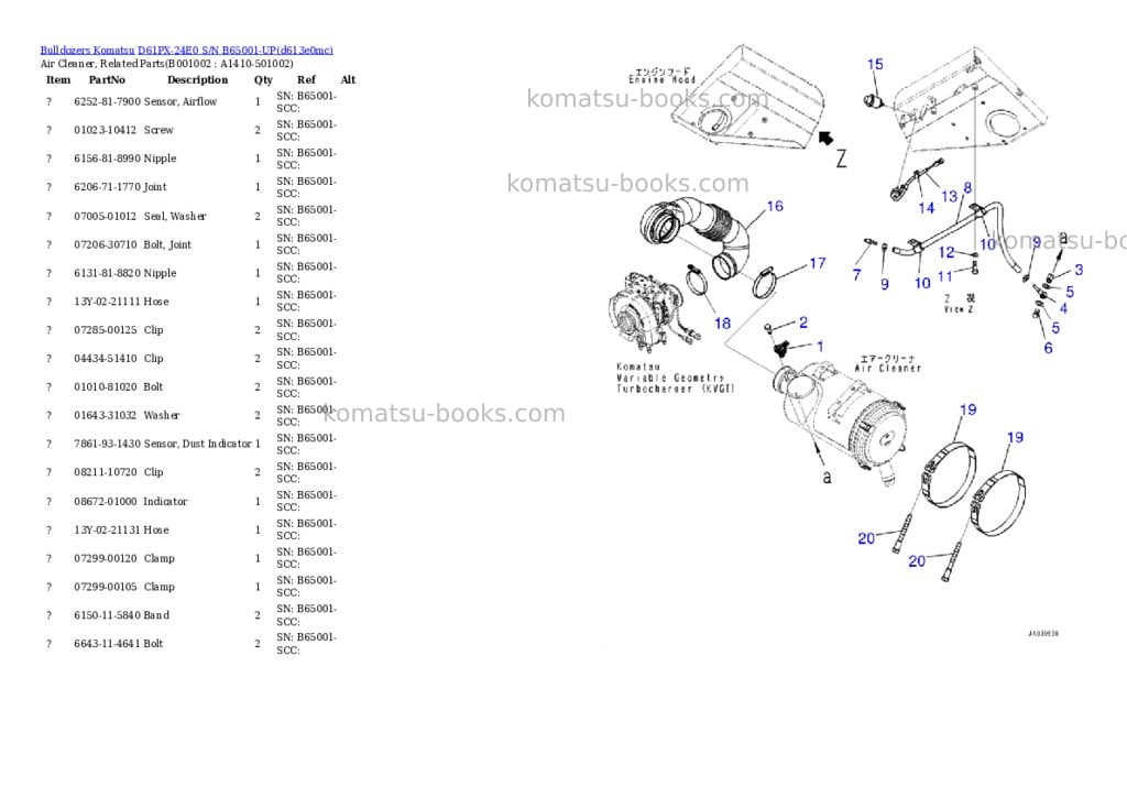 Komatsu D61PX-24E0 S/N B65001-UP Parts catalog cover Page 2
