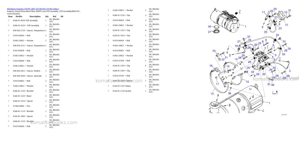Komatsu D61PX-24E0 S/N B65001-UP Parts catalog cover Page 7
