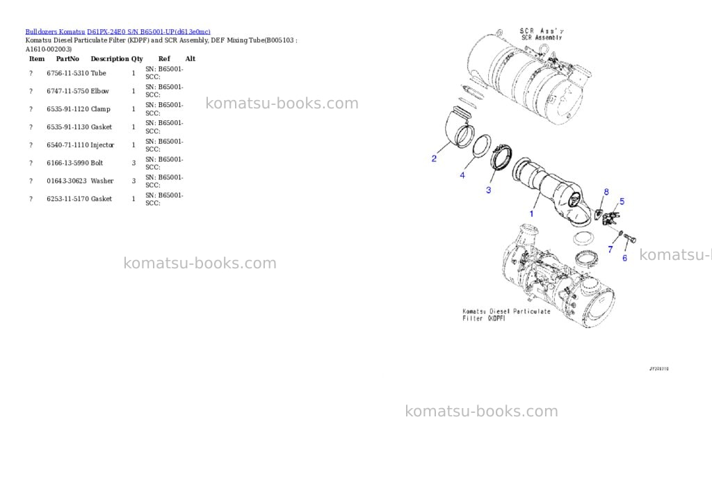 Komatsu D61PX-24E0 S/N B65001-UP Parts catalog cover Page 8
