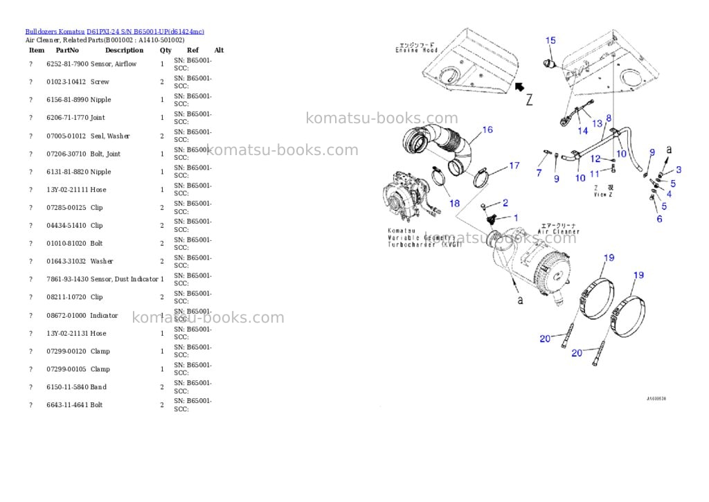 Komatsu D61PXI-24 S/N B65001-UP Parts catalog cover Page 2