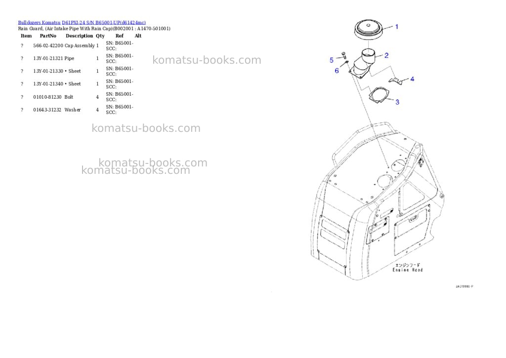 Komatsu D61PXI-24 S/N B65001-UP Parts catalog cover Page 3