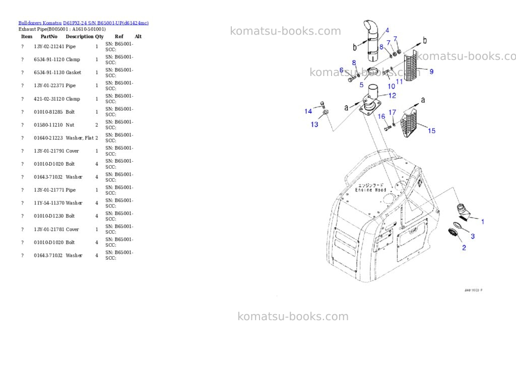 Komatsu D61PXI-24 S/N B65001-UP Parts catalog cover Page 6