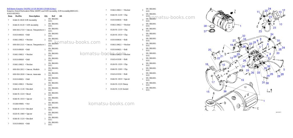 Komatsu D61PXI-24 S/N B65001-UP Parts catalog cover Page 8