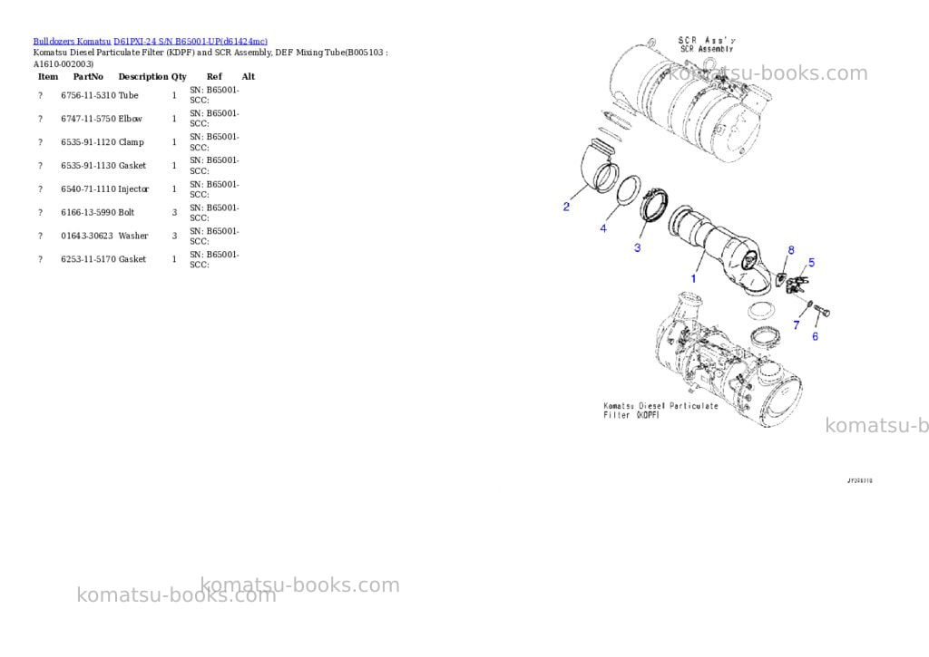 Komatsu D61PXI-24 S/N B65001-UP Parts catalog cover Page 9