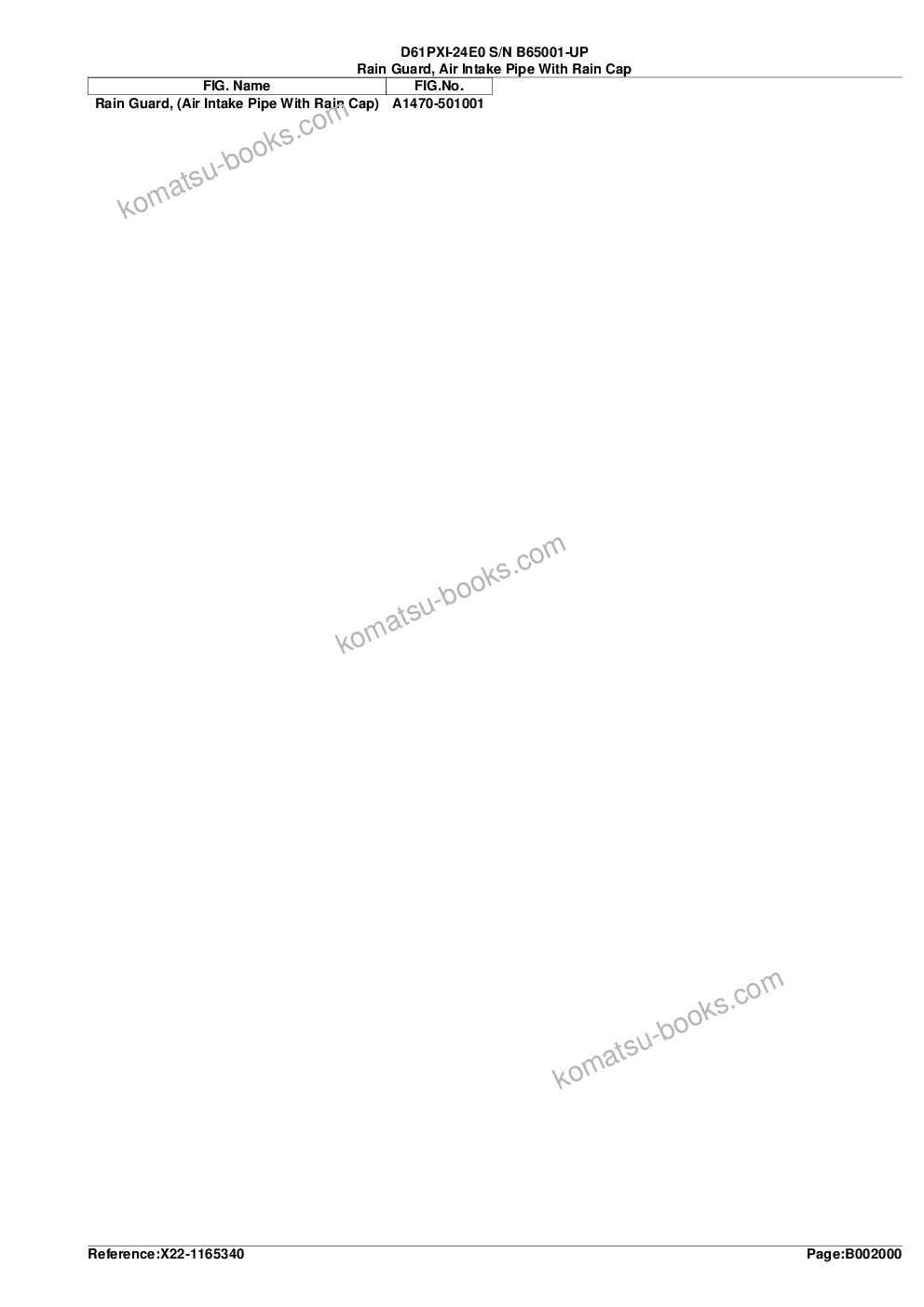 Komatsu D61PXI-24E0 S/N B65001-UP Parts catalog cover Page 8