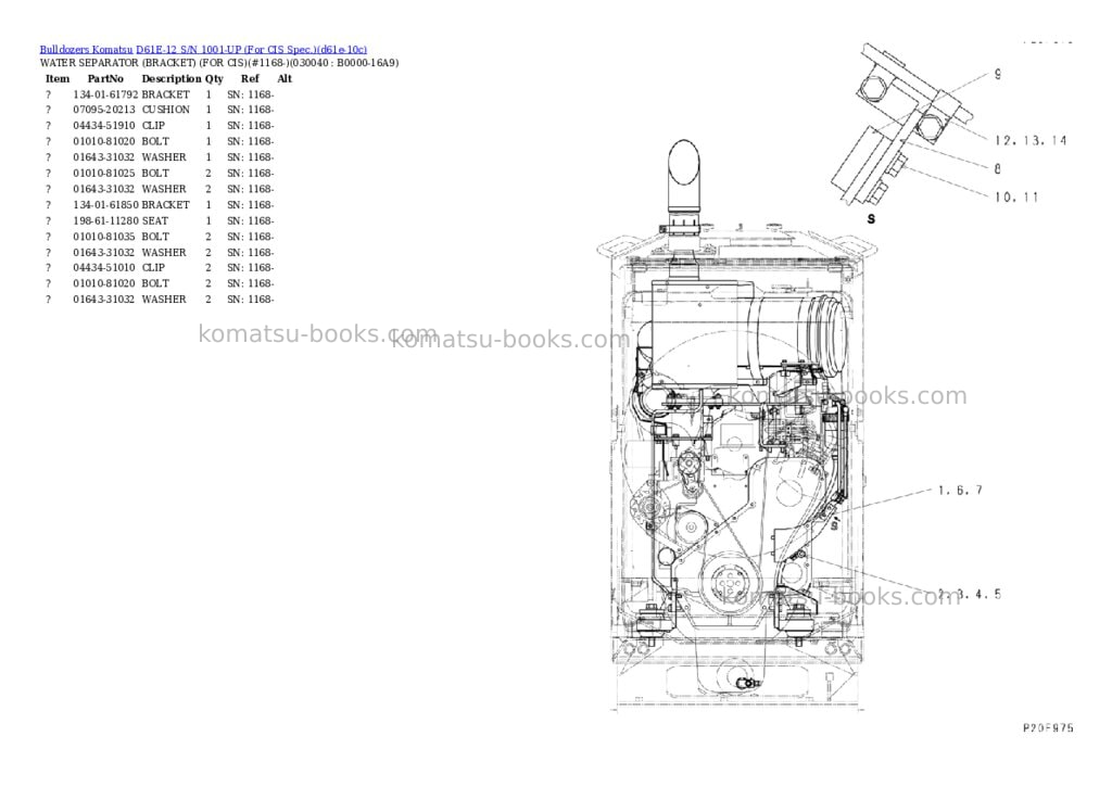 Komatsu D61E-12 S/N 1001-UP (For CIS Spec.) Parts catalog cover Page 3