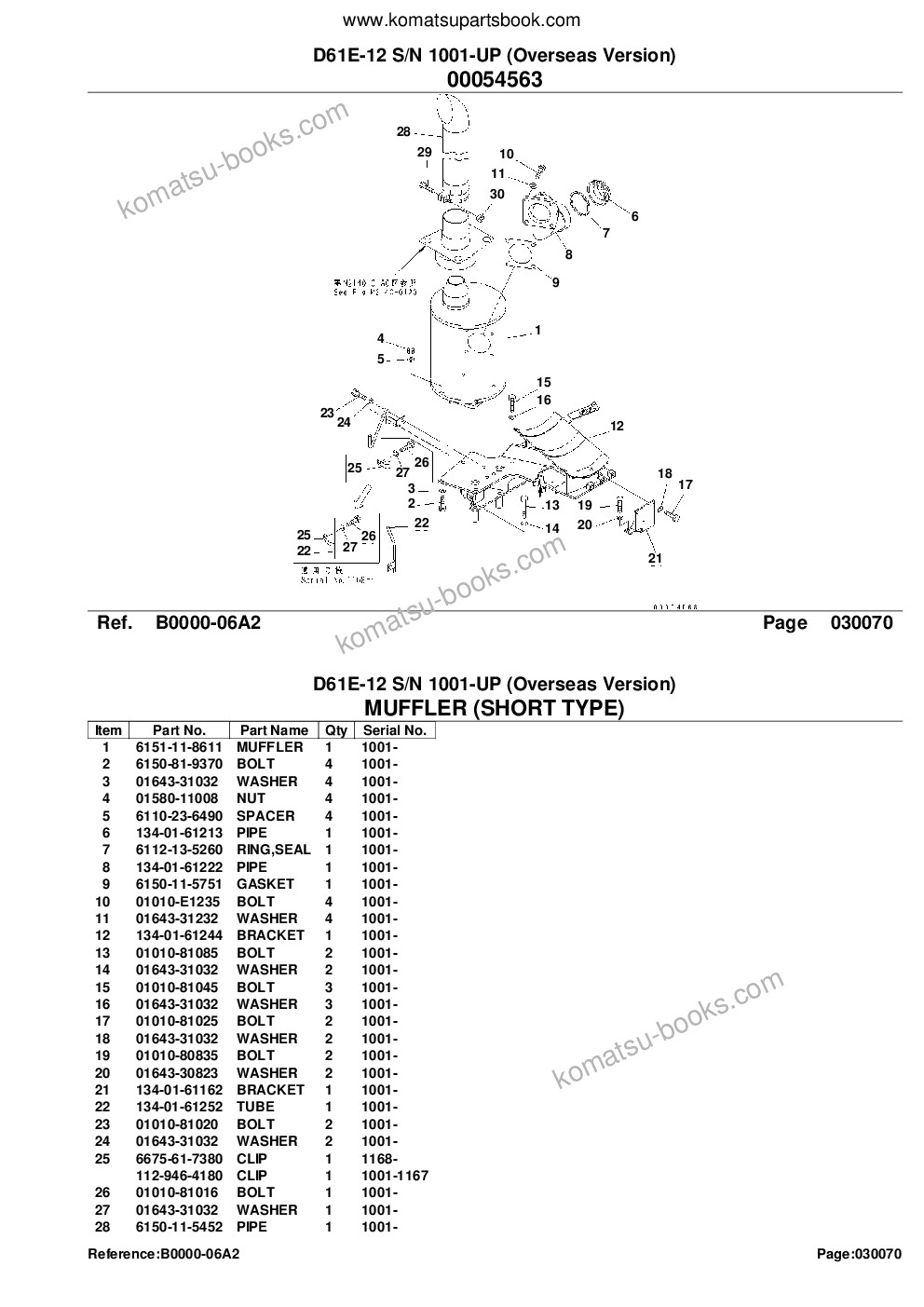 Komatsu D61E-12 S/N 1001-UP (Overseas Version) Parts catalog cover Page 10