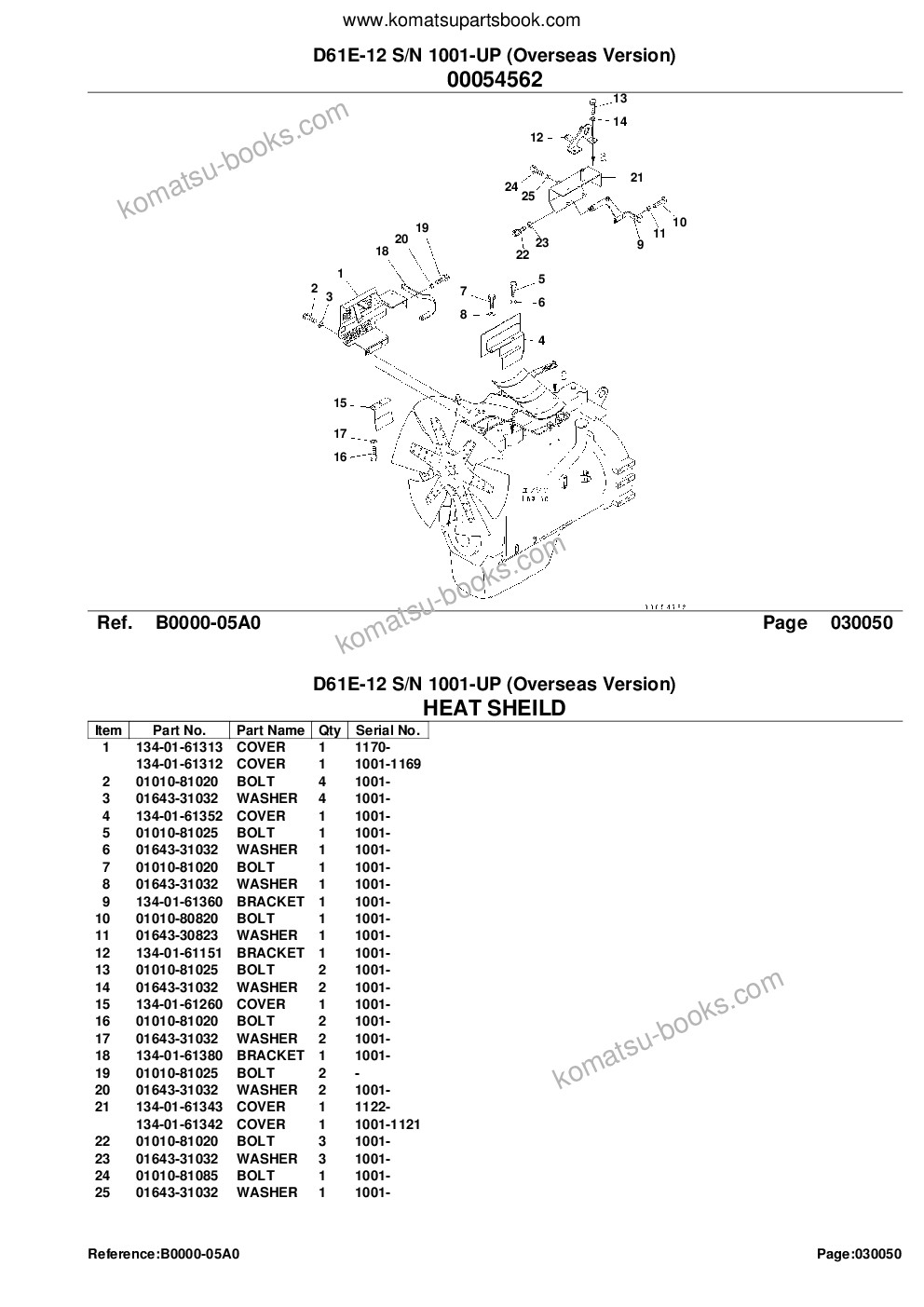 Komatsu D61E-12 S/N 1001-UP (Overseas Version) Parts catalog cover Page 7