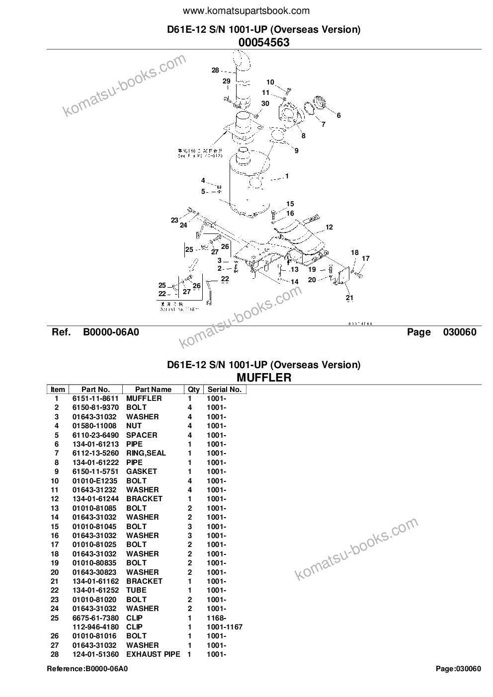 Komatsu D61E-12 S/N 1001-UP (Overseas Version) Parts catalog cover Page 8