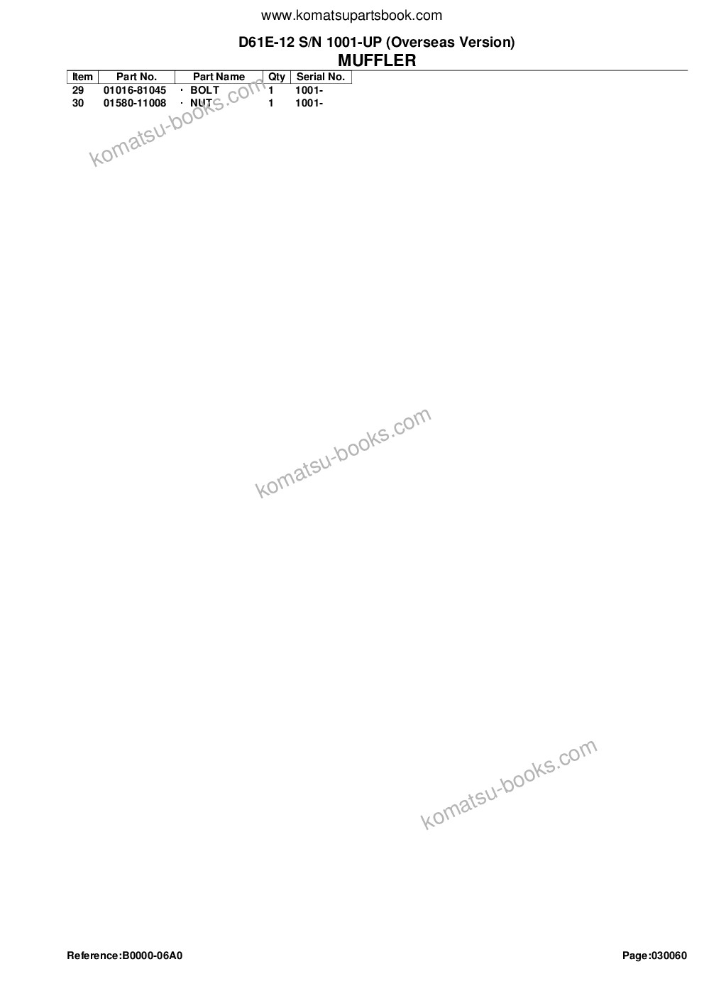Komatsu D61E-12 S/N 1001-UP (Overseas Version) Parts catalog cover Page 9